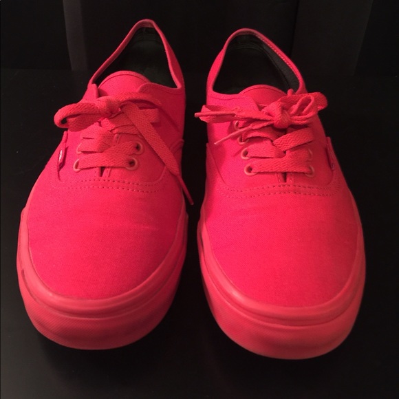 all red low top vans